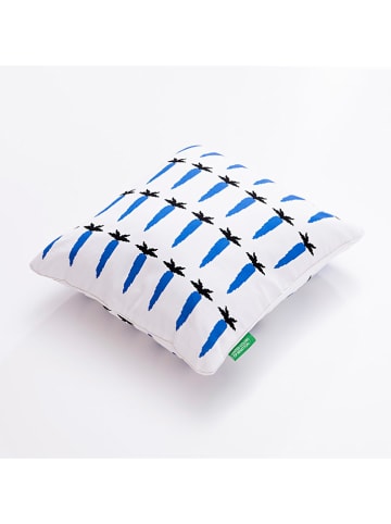 Benetton Kissen in Weiß/ Blau