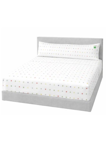 Benetton 3-delige beddengoedset wit/meerkleurig
