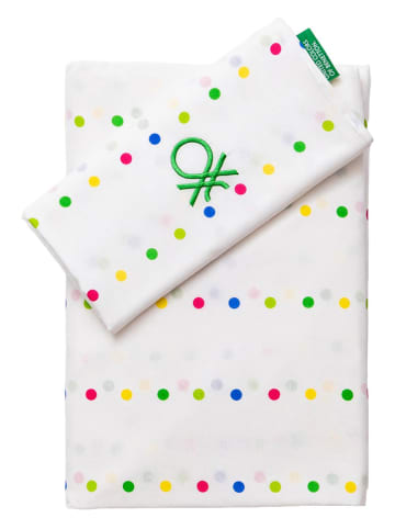 Benetton 3tlg. Bettwäsche-Set in Weiß/ Bunt