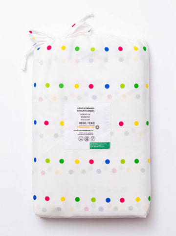 Benetton 3-częściowy komplet pościeli w kolorze białym ze wzorem