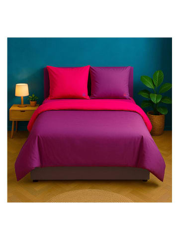 Benetton 4-delige beddengoedset paars/roze