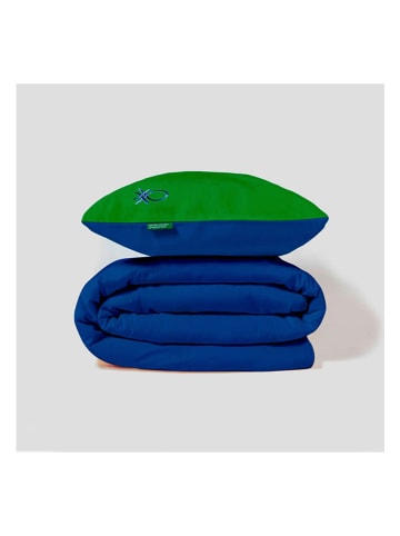 Benetton 3tlg. Bettwäsche-Set in Blau/ Grün