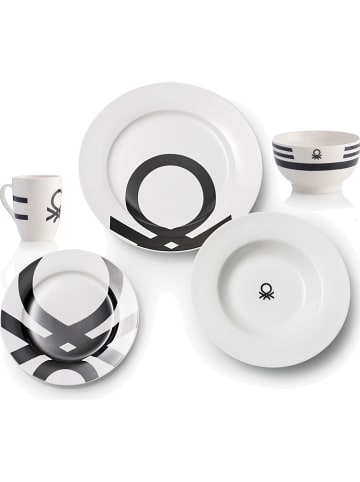 Benetton 26tlg. Kombiservice in Weiß/ Schwarz