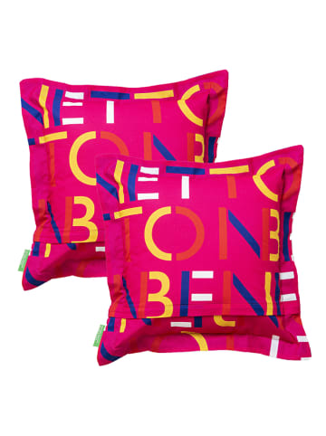 Benetton Kissen in Rosa/ Blau