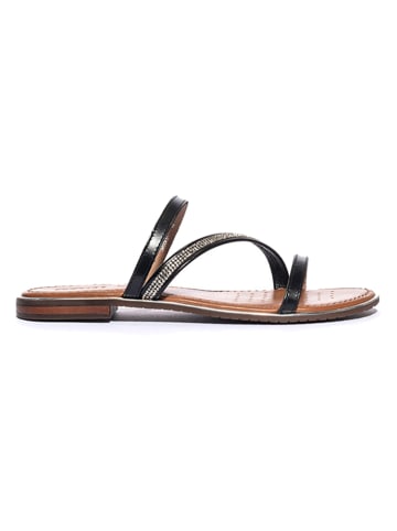 Geox Leren slippers "Sozy Plus" zwart