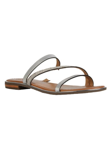 Geox Leder-Pantoletten "Sozy Plus" in Silber