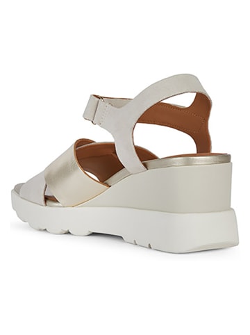 Geox Leren sleehaksandalen "Spherica EC6" wit/zilverkleurig