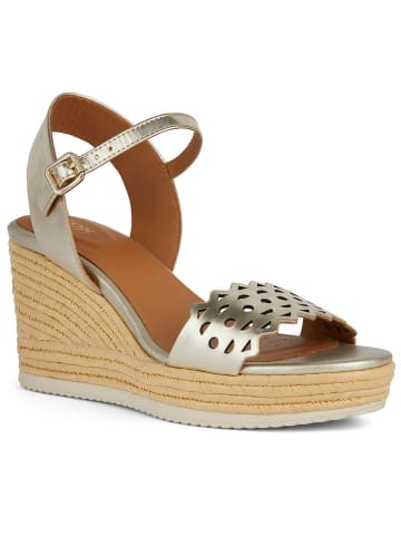 Geox Leren sleehaksandalen "Ponza" goudkleurig