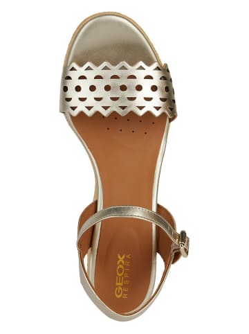 Geox Leder-Keilsandaletten "Ponza" in Gold