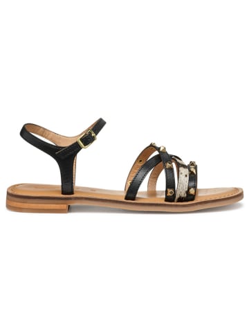 Geox Leder-Sandalen "Maddalusiac" in Schwarz