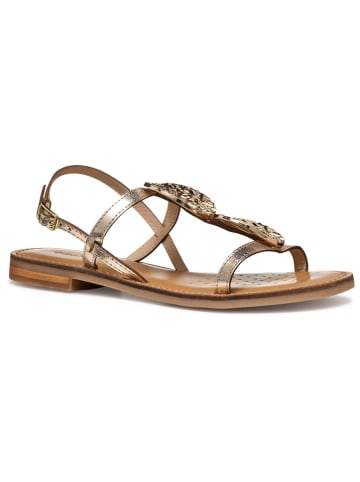 Geox Leren sandalen "Maddalusiac" goudkleurig