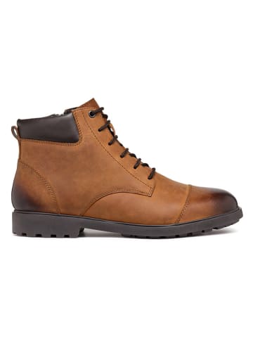 Geox Leder-Boots "Rhadalf" in Hellbraun