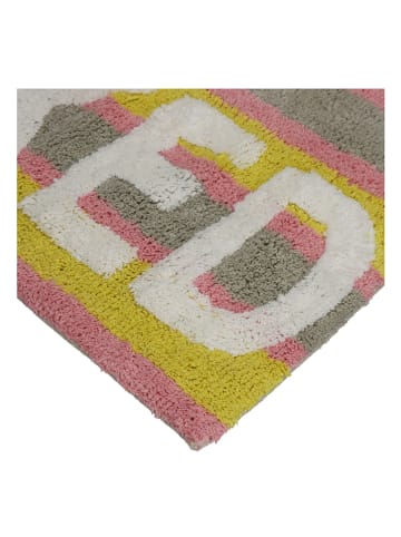 Kersten Badmat "Get Naked" geel/grijs/lichtroze - (L)50 x (B)80 cm