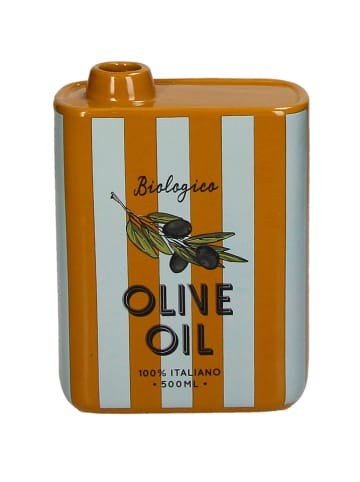Kersten Vaas "Olive Oil" oranje/wit - (B)13 x (H)17 x (D)5,5 cm