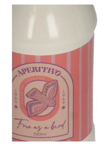 Kersten Vase ''Aperitivo'' in Creme/ Rosa - (H)20,7 cm - Ø 7 cm