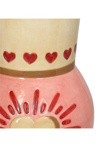 Kersten Vase ''Heart'' in Rosa/ Beige - (H)23 x Ø 14,5 cm