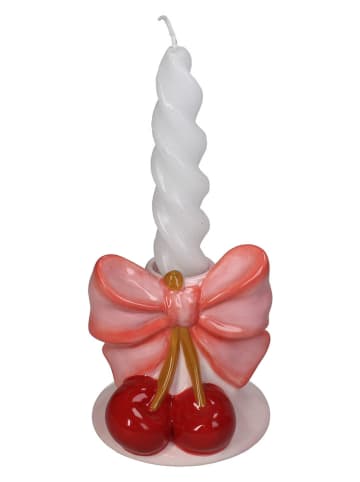 Kersten Świecznik "Bow" w kolorze jasnoróżowo-czerwonym - 9,3 x 9,2 x 8,8 cm