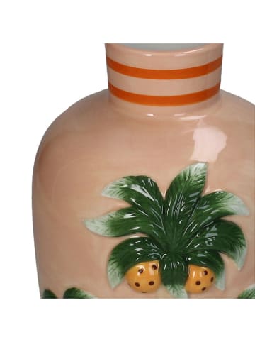 Kersten Vaas "Palm Tree" beige/groen - (B)14,7 x (H)23 x (D)13,3 cm