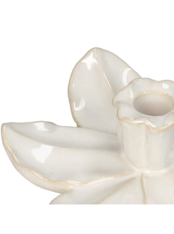 Kersten Świecznik "Flower" w kolorze kremowym - wys. 4,5 x Ø 17 cm