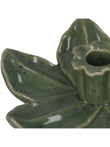 Kersten Kerzenhalter ''Flower'' in Grün - (H)4,5 x Ø 17 cm
