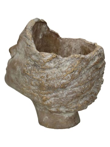 Kersten 2-delige-set: bloempotten "Face" goudkleurig - (H)15 x Ø 19 cm