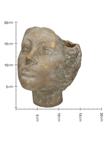 Kersten 2er-Set: Blumentöpfe "Face" in Gold - (H)15 x Ø 19 cm