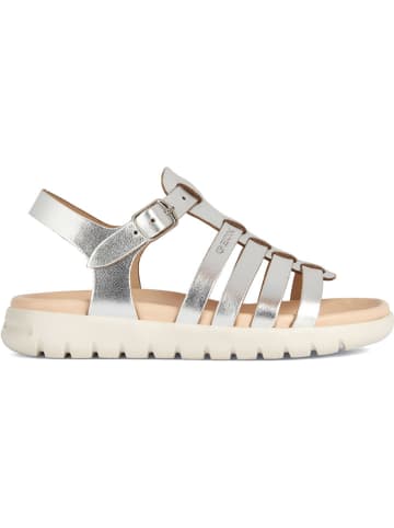 Geox Leren sandalen "Soleima" zilverkleurig
