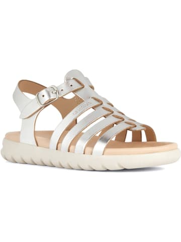 Geox Leren sandalen "Soleima" zilverkleurig