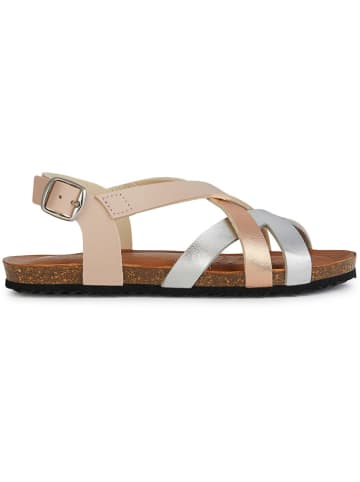 Geox Sandalen "Chilene" in Beige/ Silber