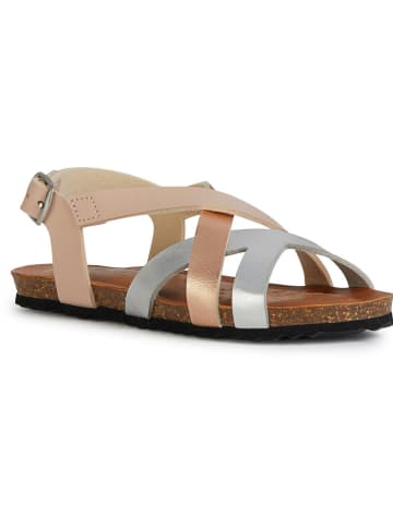 Geox Sandalen "Chilene" in Beige/ Silber