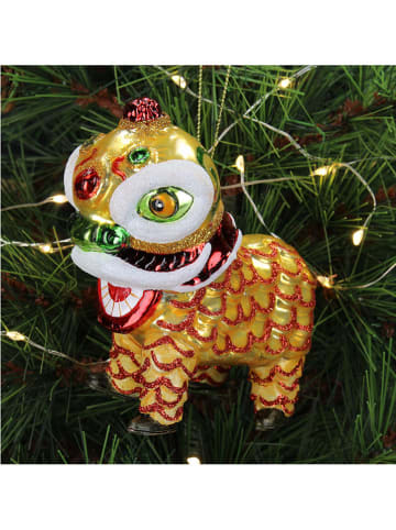 Kersten Bombka ''Chinese Lion'' w kolorze złotym - wys. 11 cm