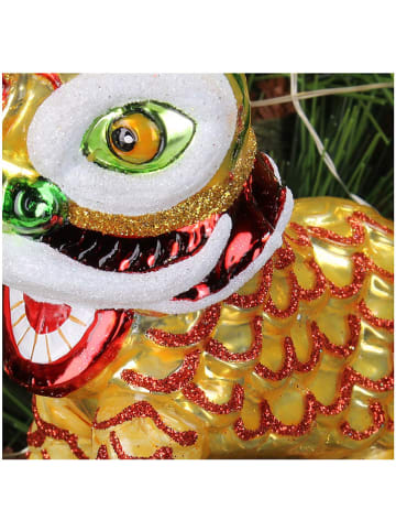Kersten Kerstbal "Chinese Lion" goudkleurig - (H)11 cm