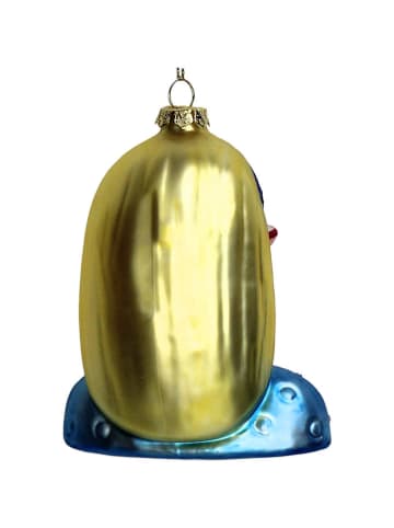 Kersten Kerstboomversiering "Fashion Lady" goudkleurig/blauw - (H)11,4 cm