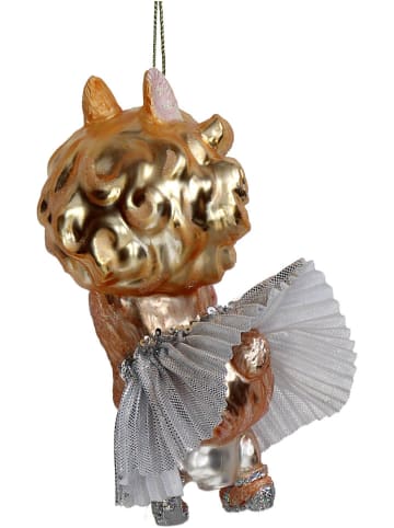 Kersten Ozdoba choinkowa "Lady Dog" w kolorze złotym - wys. 13 cm