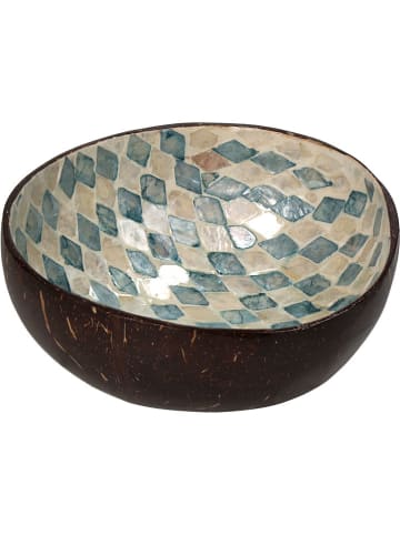 Kersten Decoschaal bruin/blauw/beige - (H)6 x Ø 14 cm