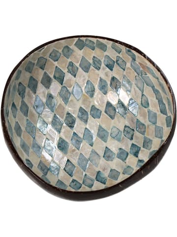 Kersten Decoschaal bruin/blauw/beige - (H)6 x Ø 14 cm