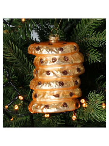 Kersten Kerstboomversiering "Cookie Stack" goudkleurig - (H)9,5 cm