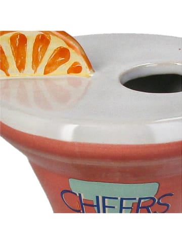 Kersten Vaas "Cocktail" wit/oranje - (B)11,5 x (H)16 x (D)11 cm