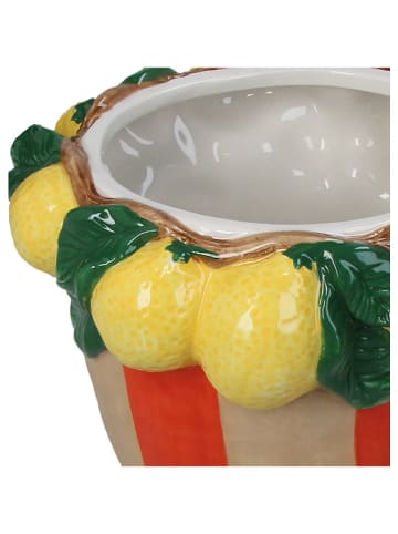 Kersten Vaas "Lemon" geel/beige/rood - (H)13 x Ø 19,5 cm