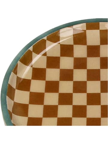 Kersten Talerz śniadaniowy "Checker" w kolorze beżowo-jasnobrązowym - Ø 20 cm