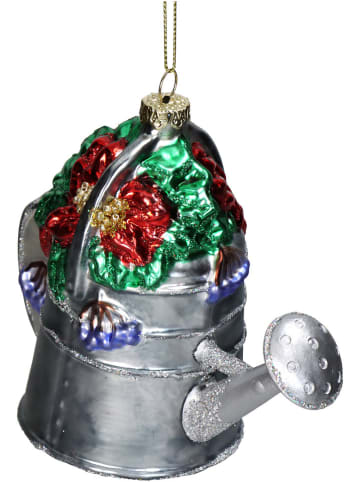Kersten Kerstbal "Watering Can" zilverkleurig - (H)11 cm