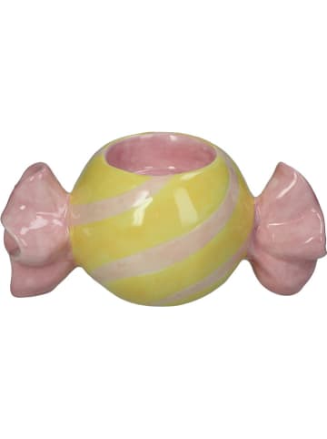 Kersten Kerzenhalter ''Candy'' in Rosa/ Gelb - (B)15 x (H)9 x (T)7 cm