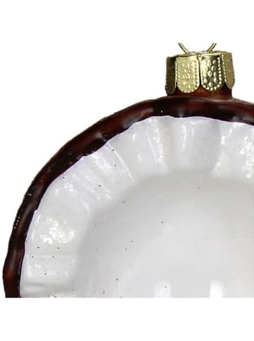 Kersten Ozdoba choinkowa "Coconut" w kolorze brązowo-białym - Ø 8 cm
