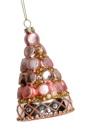 Kersten Bombka "Macaron" w kolorze jasnoróżowo-złotym - wys. 10 cm