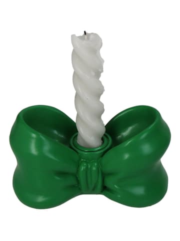 Kersten Świecznik "Bow" w kolorze zielonym - 13,5 x 7 x 7 cm