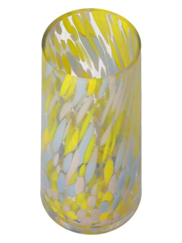 Kersten Vaas geel/blauw - (H)25 x Ø 12 cm