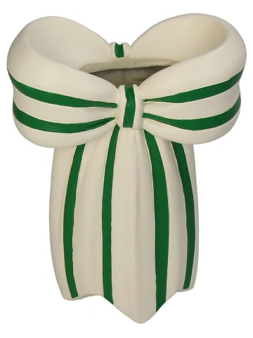 Kersten Wazon "Bow" w kolorze beżowo-zielonym - 14 x 19 x 7 cm