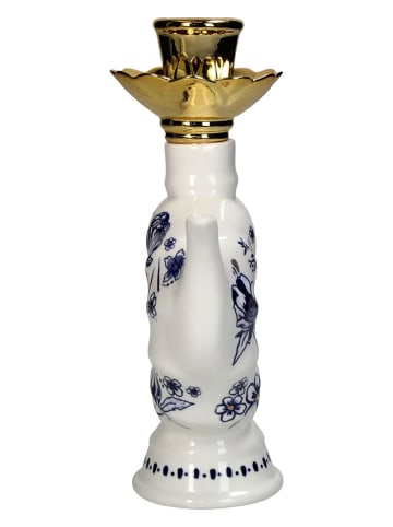 Kersten Kerzenständer "Teapot" in Weiß/ Dunkelblau - (B)16 x (H)19 x (T)7 cm