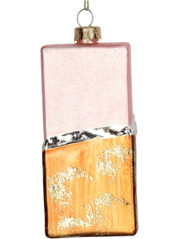 Kersten Bombka "Chocolate Bar" w kolorze jasnoróżowo-złotym - wys. 11,5 cm