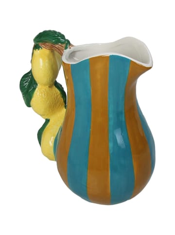 Kersten Vase ''Lemon'' in Türkis/ Hellbraun/ Gelb - (B)18,5 x (H)20,3 x (T)12,5 cm